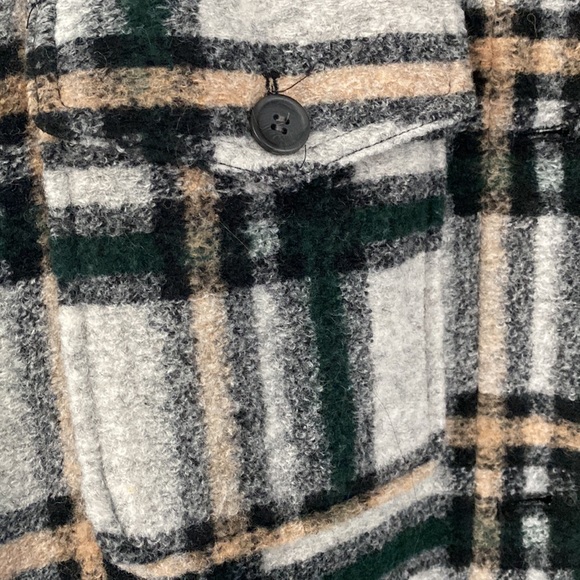-Vero Moda Chrissie Gray Plaid Shacket XS Nordstrom NWT - Picture 6 of 12